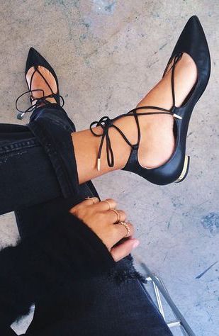 Lace-Up Pointed Toe Flat Shoes Office Inspo, Buy List, Lace Up Flats, Fabulous Shoes, Shoe Closet, Flats Shoes, Crazy Shoes, Pretty Shoes, Shoe Obsession