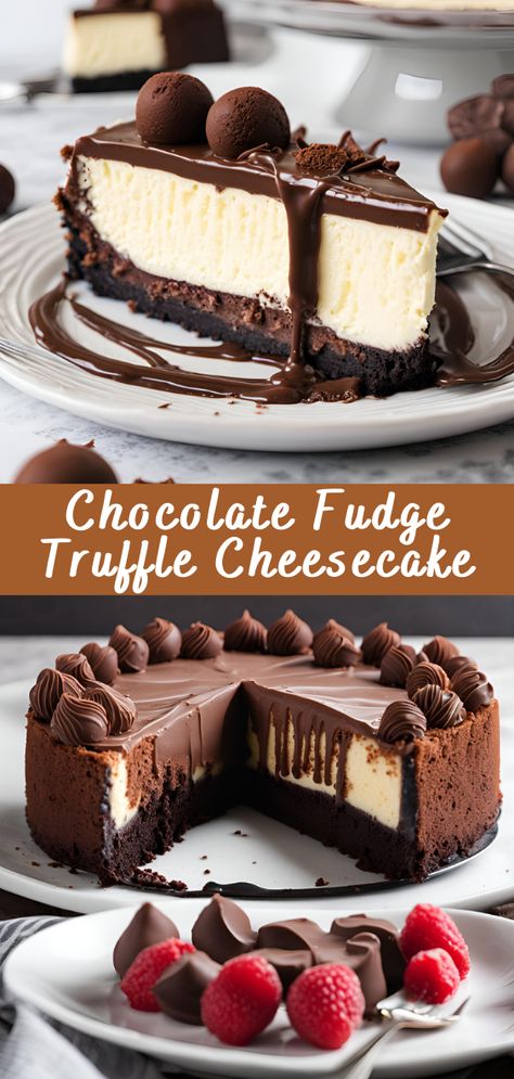 Truffle Cheesecake, Quick And Easy Desserts, Delicious Cheesecake Recipes, Homemade Cheesecake, Easy Cheesecake Recipes, Chocolate Truffle, Cheesecake Desserts, Creamy Cheesecake, Baking Sweets