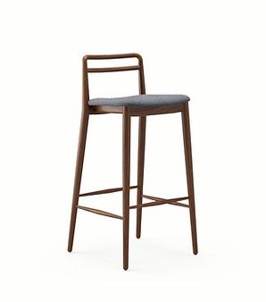 TOR BAR STOOL Timber Bar Stools, Mid Century Bar Stools, Attic Office, Kursi Bar, Contemporary Seating, Velvet Lounge, Kitchen Stool, Designer Bar Stools, American Black Walnut