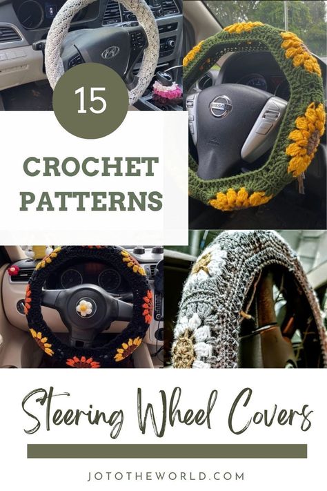 Crochet Patterns For Car Accessories, Crocheted Wheel Cover, Crochet Granny Square Steering Wheel Cover, How To Make A Steering Wheel Cover, Crochet Driving Wheel Cover, Crochet Steering Wheel Pattern, Crochet Granny Square Steering Wheel Cover Pattern, Granny Square Wheel Cover, Macrame Steering Wheel Cover Diy