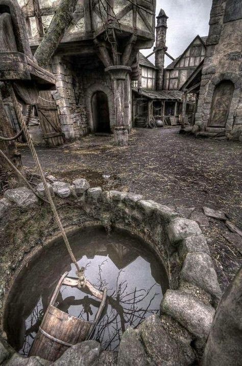 Skyrim In Real Life Ancient Structures, Building Landscape, Medieval Buildings, Heart Aches, العصور الوسطى, Abandoned Village, Medieval Aesthetic, Fantasy Town, Abandoned Things