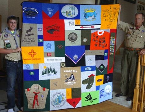 Eagle Scout Quilt, Boy Scouts Merit Badges, Eagle Scout Ceremony, Patches Display, Eagle Scouts, T Shirt Quilts, Scout Mom, Baby Clothes Quilt, Girl Scout Swap