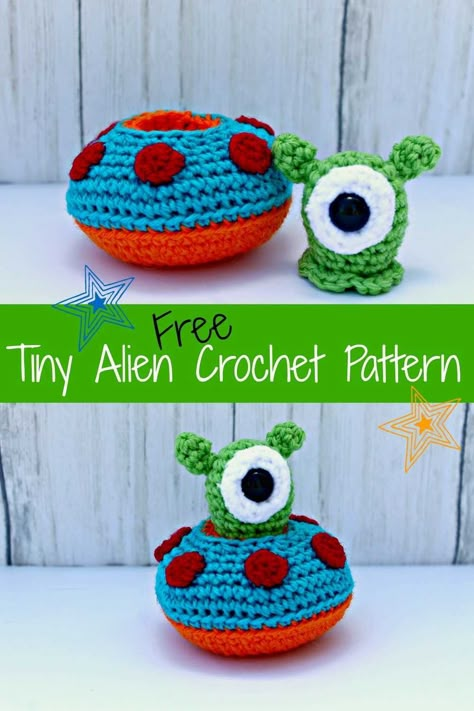 Alien Crochet Pattern, Alien Crochet, Beginners Amigurumi, Crochet Classes, Crocheted Toys, Halloween Crochet Patterns, Crochet Animals Free Patterns, Amigurumi Tutorial, Crochet Amigurumi Free Patterns