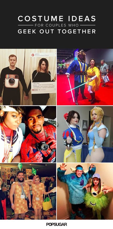 60 Costume Ideas For Couples Who Love to Geek Out Together Geeky Halloween Costumes For Couples, Scifi Couples Costumes, Xmen Couple Costume, Super Hero Costumes For Couples, Cute Nerdy Couples Costumes, Comiccon Costume Ideas Couple, Sci Fi Couples Costumes, Award Winning Couples Costumes, Nerdy Halloween Costumes Couples