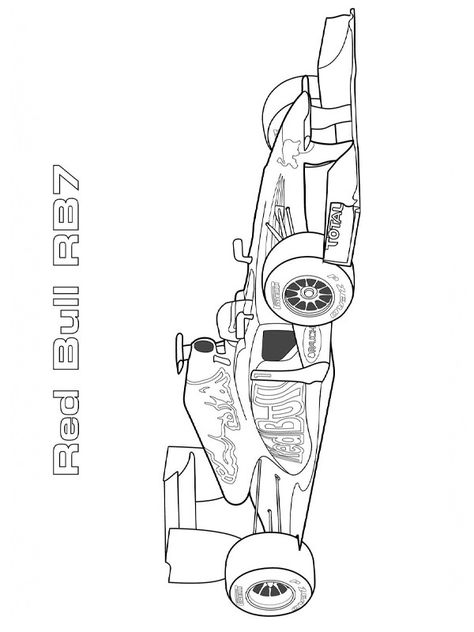 Formula 1 Red Bull racing Colouring page Red Bull F1 Car Drawing, Red Bull F1 Drawing, Formula 1 Coloring Pages, Formula 1 Drawing Easy, F1 Coloring Pages, Formula 1 Sketch, Formula 1 Drawing, School Magazine Ideas, F1 Poster Design