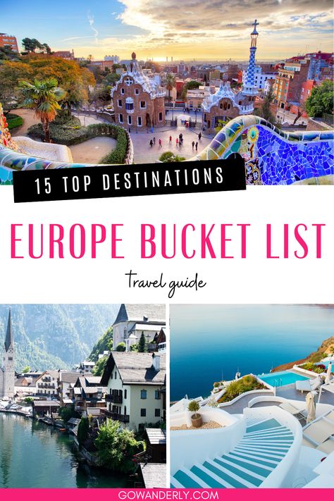 Get inspired with a list of must-visit European destinations and start planning your next trip. Honeymoon Europe Destinations, Top Places To Visit In Europe, Places In Europe To Travel, Bucket List Places To Visit, Top Countries To Visit, Couple Trip, Bucket List Europe, Bucket List Places, European Bucket List