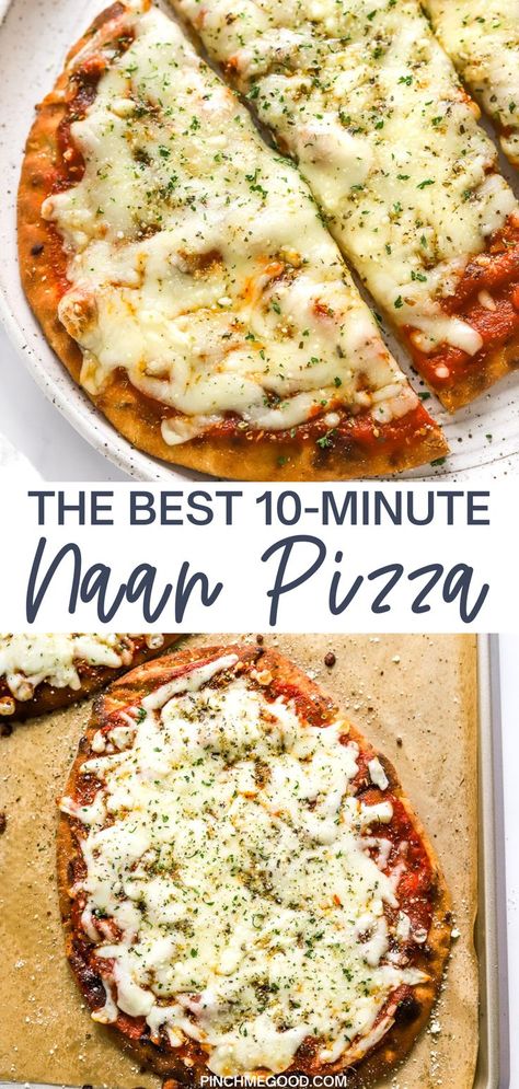 Nann Bread Pizza, Naan Bread Pizza, Naan Pizza Recipes, Naan Flatbread, Homemade Naan Bread, Recipes With Naan Bread, Naan Pizza, Naan Recipe, Making Homemade Pizza