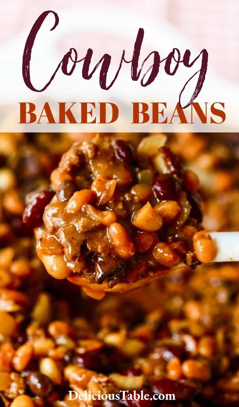 Cowboy Baked Beans, Slow Cooker Baked Beans, Beans In Crockpot, Slow Cooker Baking, Recipe Crockpot, Beans Recipes, Cowboy Beans, Bean Recipe, Bbq Side