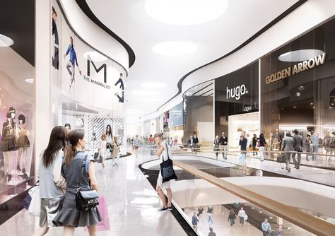 Wave of Lease Agreements confirms Mall of Scandinavia as the Home of the Flagships Shopping Mall Interior, Shopping Mall Design, Atrium Design, Corridor Design, Cafe Concept, Tile Design Pattern, Mall Design, Interior Design Concepts, Shop Front Design