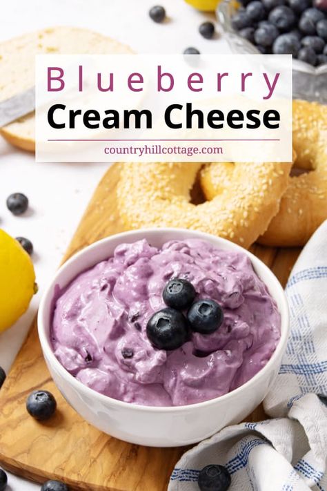 Filling For Puff Pastry, Spread For Bagels, Cream Cheese Spread Recipes, Bagel Spread, Flavored Cream Cheeses, Cheese Spread Recipes, Cream Cheese Recipe, Cheese Alternatives, Blueberry Sauce