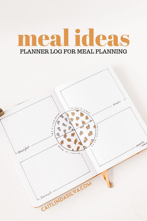 Bullet Journal Meal Ideas, Meal Ideas List, Meal Planner Bullet Journal, October Planner, Month At A Glance, Creating A Bullet Journal, Planner Spreads, Weekly Meals, Dentist Appointment