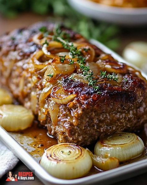 Crockpot Bbq Chicken Wings, French Onion Meatloaf, Crockpot Bbq Chicken, Healthy Meatloaf, Evening In Paris, Good Meatloaf Recipe, Best Meatloaf, Autumn Night, French Onion Soup