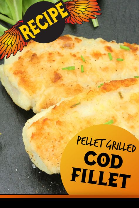 Pellet Grilled Cod Fillet.  This smoked cod fillet is lightly breaded then cooked on the pellet grill.  So much flavor, perfectly baked, and absolutely delicious.  This recipe is so easy you’ll never BBQ fish any other way!  #cod #BBQ #pelletgrill Traeger Cod Recipes, Cod On Pellet Grill, Fish On Traeger, Smoked Cod Fillets, Fish On Pellet Grill, Treager Fish Recipes, Fish On The Smoker, Smoked Cod Traeger, Traeger Fish Recipes