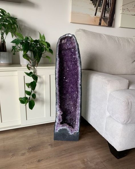 Crystal Cathedral, Geode Decor, Large Geode, Amethyst Cathedral, Living Room Redo, Crystal Geode, Diy Resin Art, Room Redo, Amethyst Geode