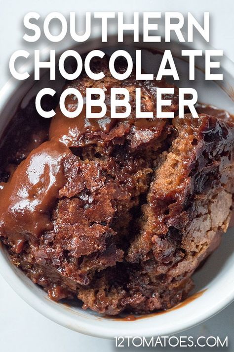 Southern Chocolate Cobbler, Easy Dessert Ideas, Cobbler Easy, Chocolate Cobbler, 12 Tomatoes Recipes, Southern Desserts, Chocolate Lava, Chocolate Lava Cake, Cobbler Recipe