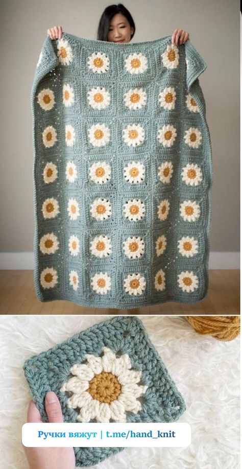 Granny Square Haken, Crochet Flower Blanket, Crocheted Blanket, Mode Crochet, Crochet Blanket Designs, Easy Crochet Blanket, Crochet Design Pattern, Beginner Crochet Projects, Fun Crochet Projects