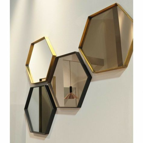 Hexagonal Mirror, Gloss Sideboard, Octagon Mirror, Hexagon Mirror, Designer Bedroom, Modern Contemporary Furniture, Mirror Ideas, Contemporary Modern Furniture, Living Room And Dining Room