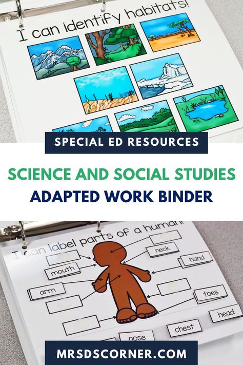 Special Education Hands On Activities, Sped Social Studies, Science Special Education, Science For Special Education Students, Social Studies For Special Education, Goals For Students, Special Ed Classroom, Ed Classroom, Special Education Science