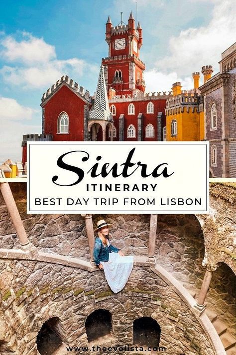 This Sintra Itinerary has every detail you need to know to plan an incredible day trip to Sintra from Lisbon. Sintra is one of the prettiest places in Portugal filled with castles and palaces. Our Sintra guide tells you how to get there, what to see, the way to avoid crowds, how to get the best Sintra photos, the best Sintra restaurants, and where to stay in Sintra for an overnight. #sintra #sintraportugal #portugal #travelportugal Sintra Day Trip, Sintra Castle, Lisbon Portugal Travel, Portugal Trip, Day Trips From Lisbon, Portugal Vacation, Places In Portugal, Portugal Travel Guide, Lisbon Travel