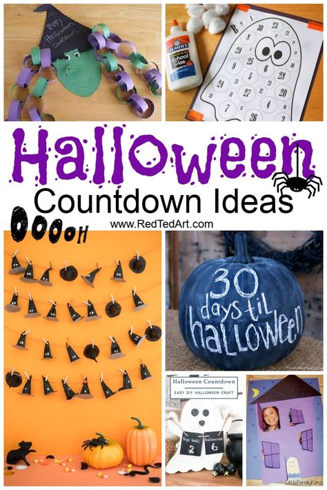 DIY Halloween Countdown Calendar Ideas - Red Ted Art - Kids Crafts Halloween Advent Calendar Diy, Halloween Countdown Diy, Countdown Calendar Ideas, Halloween Countdown Calendar Diy, Diy Countdown, Countdown For Kids, Halloween Activities For Toddlers, Halloween Calendar, Halloween Advent Calendar