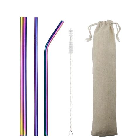 Straws Set & Pouch - Sustainable tomorrow Bubble Tea Straws, Save The Sea Turtles, Eco Friendly Furniture, Astuces Diy, Rainbow Magic, Drink Straw, Steel Straw, Mason Jar Lids, Stainless Steel Straws