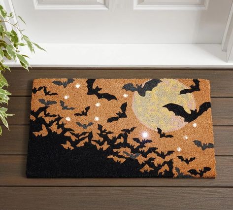 Halloween Soiree, Pottery Barn Halloween, Bat Light, Entry Mat, Holiday Decor Halloween, House Light, Ghost Light, Amazon Influencer, Halloween Door Mat