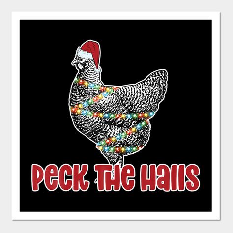 Chicken Christmas Tree Ideas, Farm Animal Christmas Decor, Chicken Themed Christmas Tree, Chicken Christmas Decorations, Chicken Christmas Card, Christmas Chicken Art, Chicken Christmas Ornaments, Chicken Tree, Chicken Puns