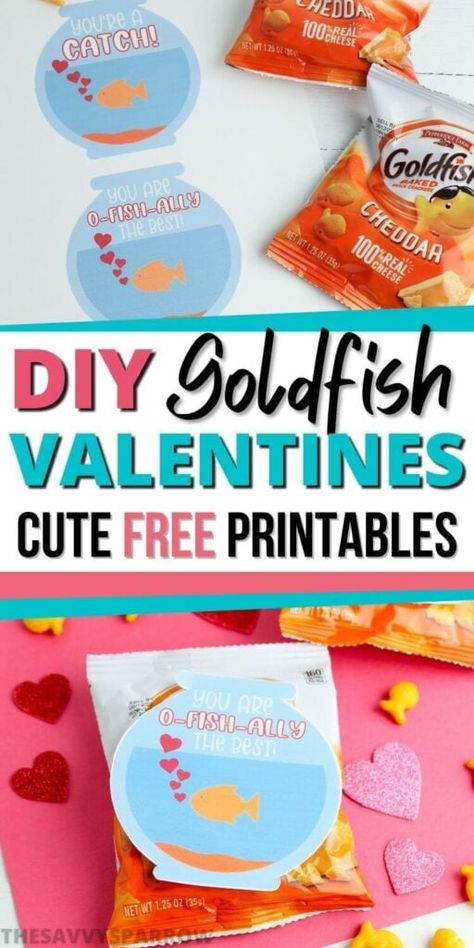 Goldfish Valentines, Creative Valentine Cards, Free Valentine Cards, Free Printable Valentines Cards, Valentines Recipes Desserts, Printable Valentines Day Cards, Diy Valentines Cards, Printable Valentines Cards, Free Printable Cards