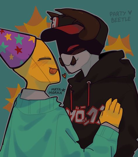 Partybeetle Fanart, Pest X Poob Fanart, Regretevator Poob And Pest Fanart, Pest Fanart, Pest Regretevator Fanart, Partybeetle Regretevator, Party Noob, Regretevator Fanart, Roblox Cringe