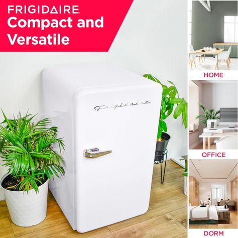 Amazon.com: FRIGIDAIRE EFR372-WHITE 3.2 Cu Ft White Retro Compact Rounded Corner Premium Mini Fridge : Home & Kitchen Can Dispenser, Compact Fridge, Kitchen Appliances Refrigerators, Retro Fridge, Small Fridges, Mini Fridges, Compact Refrigerator, Mini Fridge, Door Styles