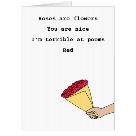 Roses Are Red Funny Poem Big Valentines Day Card #zazzle #weddinginvitations #birthdayinvitations #babyshowerinvitations #zazzleinvitations #monogram #businesscards #graduation #homedecor Roses Are Red Funny, Roses Are Red Poems, Big Roses, Valentines Day Poems, Funny Poems, Funny Valentines, Roses Are Red, Valentines Day Card, Valentine's Day Cards