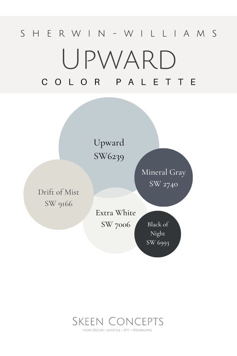 Discover how the calming soft blue hue of Sherwin Williams' Color of the Year 2023 will elevate your modern home design. Explore whole house color palettes that seamlessly blend with kitchen paint colors, bedroom hues, and living room shades. Save this pin and follow for more home design inspiration! Sherwin Williams Paint Colors For Kitchen, Grey Gold Blue Color Palette, Best Blue Whole House Coordinating Colors, Blue House Palette, Soft Blue Paint Colors Sherwin Williams, Living Room Paint Palette, Sherwin Williams Blues For Bedrooms, Navy Blue Coordinating Colors, Whole House Blue Paint Scheme