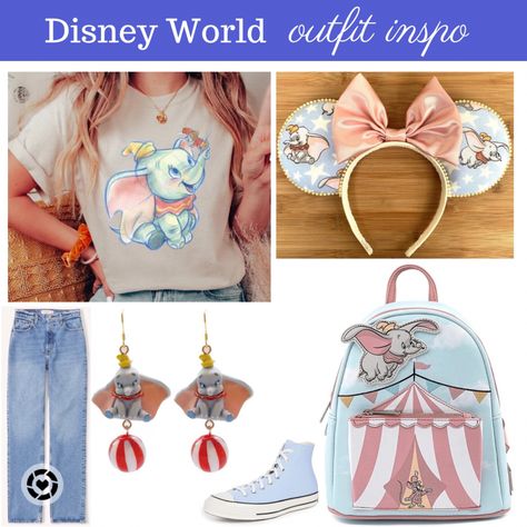 Disneybound Outfits Dumbo, Dumbo Disney Outfit, Dumbo Disneybound, Dumbo Outfit, Nostalgic Outfits, Disneyworld Outfit, Magic Kingdom Outfit, Disney Attire, Disney Bound Outfits Casual