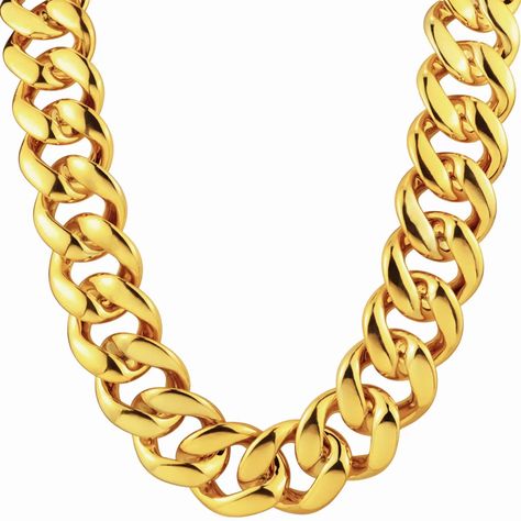 Big Gold Chains, 90s Necklace, Gold Neck Chain, Chunky Gold Chain Necklace, Thick Gold Chain, Hip Hop Chains, Gold Costume, Best Boyfriend Gifts, Chunky Gold Chain