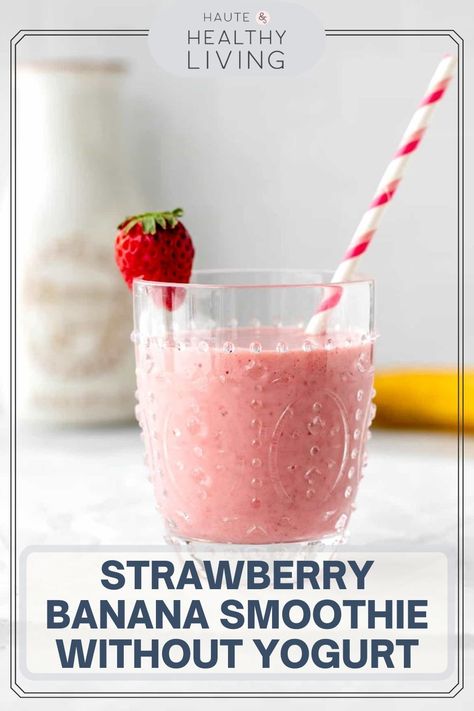 Easy Smoothie Recipes Without Yogurt, Strawberry Smoothie No Yogurt, Simple Strawberry Banana Smoothie, Strawberry Banana Smoothie Without Yogurt, Strawberry Smoothie Without Milk, Strawberry Banana Smoothie No Yogurt, Frozen Strawberry Banana Smoothie, No Yogurt Smoothie, Banana Smoothie Recipe Without Yogurt