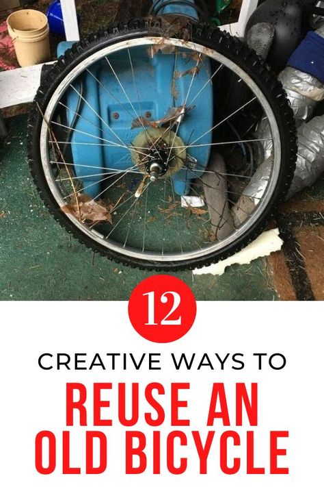 Check out these creative old bicycle ideas you can make into garden art for your yard.Reuse vintage bikes in your home decor. These awesome uses for an old bike is a great way to decorate on a budget. Bike Recycle Ideas, Old Bicycle Ideas, Recycled Bike Parts Diy Ideas, Repurpose Bike Parts, Repurposed Bike, Bicycle Garden Decor, Upcycle Bike, Bike Garden Decor Old Bicycle, Old Bikes In The Garden Ideas