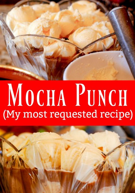 Coffee Ice Cream Punch, Mocha Punch With Ice Cream, Coffee Punch With Ice Cream, Christmas Coffee Punch, Coffee Punch Recipes, Mocha Punch Recipe, Mocha Punch, Chocolate Punch, Ice Cream Punch