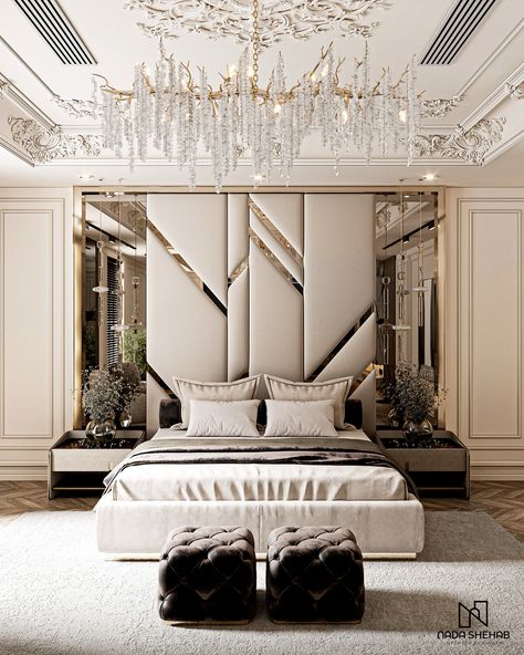 C L A S S I C A L :: Behance Modern Luxury Master Room, L Bedroom Ideas, Modern Classical Bedroom, Bed Back Design Modern Luxury, Modern Luxury Bedroom White, Master Bedrooms Decor Modern Luxury, Bedroom Interior Design Modern Master, Headboard Wall Design, Modern Bedroom Design Master Luxury