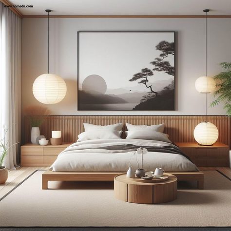 Japandi Bedroom - Minimalist Furniture Japandi Style Bedroom, Japandi Bedroom Design, Japandi Bedroom Ideas, Japandi Bedroom, Japandi Interior Design, Japanese Bedroom, Japandi Interiors, Japandi Home, Japandi Living