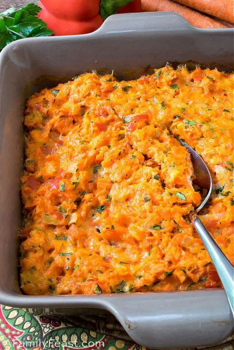 Baked Carrot Casserole is delicious way to eat more vegetables! Carrots Casserole Recipe, Canned Carrot Recipes, Carrot Casserole Recipes, Shredded Carrot Recipe, Carrot Recipes Side Dishes, Carrot Casserole, Vegetable Casseroles, Carrot Dishes, Canned Carrots