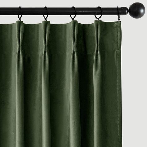 PRICES MAY VARY. WELL MADE: Sold as 2 panels, each measuring 40 inches wide and 96 inches long. Each package includes 20 metal curtain rings, 20 curtain clips, and 20 hooks for versatile hanging options. These curtains can be hung in different ways, including pinch pleated and back tab. They can be hung separately or together, on a track, or with curtain rings and hooks. REAL PINCH PLEATS: Unlike ordinary back tab/pinch pleat curtains, the pleats are directly on the front of curtains. There's no Solid Color Curtains, Curtains With Clips, Green Curtains Bedroom, Diy Blackout Curtains, Blackout Curtains Living Room, Nursery Blackout Curtains, Black Blackout Curtains, Drapery Styles, Unique Curtains