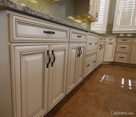 Springfield Maple Antique White Chocolate Glaze Antique Painted Cabinets, Best Color For Kitchen Cabinets, Alabaster Kitchen Cabinets, White Glazed Cabinets, Kitchen Cabinets Colors, White Kitchen Rustic, Charcoal Kitchen, Glazed Kitchen Cabinets, Antique White Cabinets