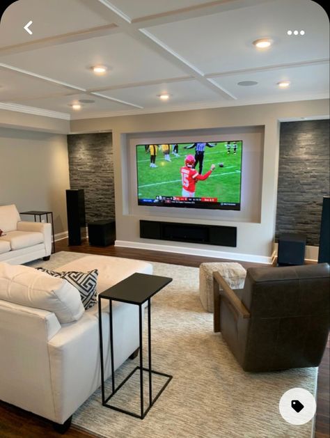 Basement Tv Rooms, Finished Basement Designs, Basement Movie Room, Basement Decoration, Dream Basement, Basement Remodel Diy, Modern Basement, Basement Inspiration, Basement Living Rooms