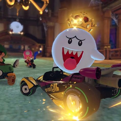 Boo Mario Bros, King Boo Mario, Boo Mario, Nintendo Mario Kart, Super Princess Peach, King Boo, Goofy Drawing, Hello Kitty Crafts, Mario Kart 8