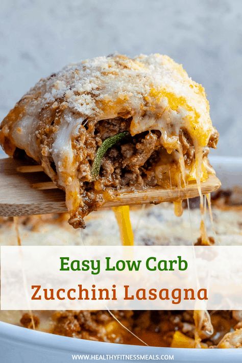 This Zucchini Lasagna Casserole recipe is a great low carb lasagna recipe made with zucchini instead of pasta for a healthier option. Filling, easy to make, so tasty, and keto-friendly. Makes for a delicious lunch or dinner recipe and perfect for those who meal prep. #lasagna #beeflasagna #zucchini #zucchinilasagna   via @healthyfitnessmeals Meal Prep Lasagna, Low Carb Lasagna Recipe, Low Carb Zucchini Lasagna, Low Carb Lasagna, Lasagna Casserole, Lasagna Recipes, Fitness Meals, Beef Lasagna, Zucchini Lasagna