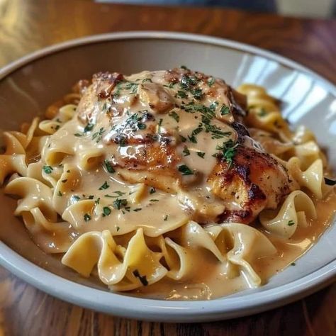 Chicken with Buttered Noodles Meat Main Dishes Dinners, Brown Butter Chicken Pasta, Entree Recipes Dinner, Chicken Butter Noodles, Buttered Noodles With Chicken, Chicken Thigh And Noodle Recipes, Noodles With Chicken Recipes, Chicken With Butter Noodles, Delicious Fall Dinner Recipes