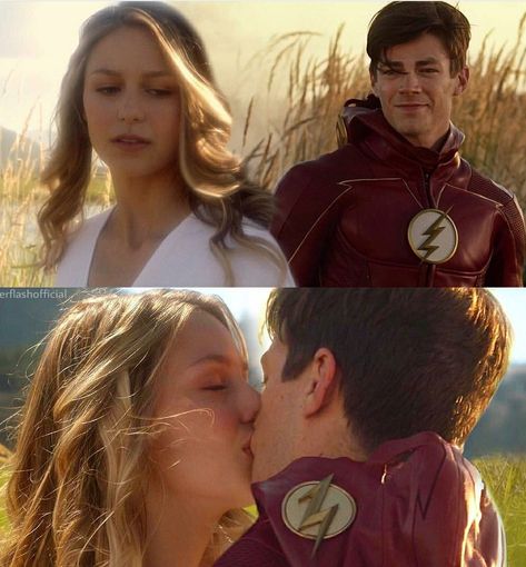 *SCREEEE* Barry Allen And Kara Danvers, Superflash Ship, Grant Gustin Flash, Justice League Art, Ashley Rickards, Melissa Supergirl, Kara Danvers Supergirl, The Flash Grant Gustin, Flash Tv Series