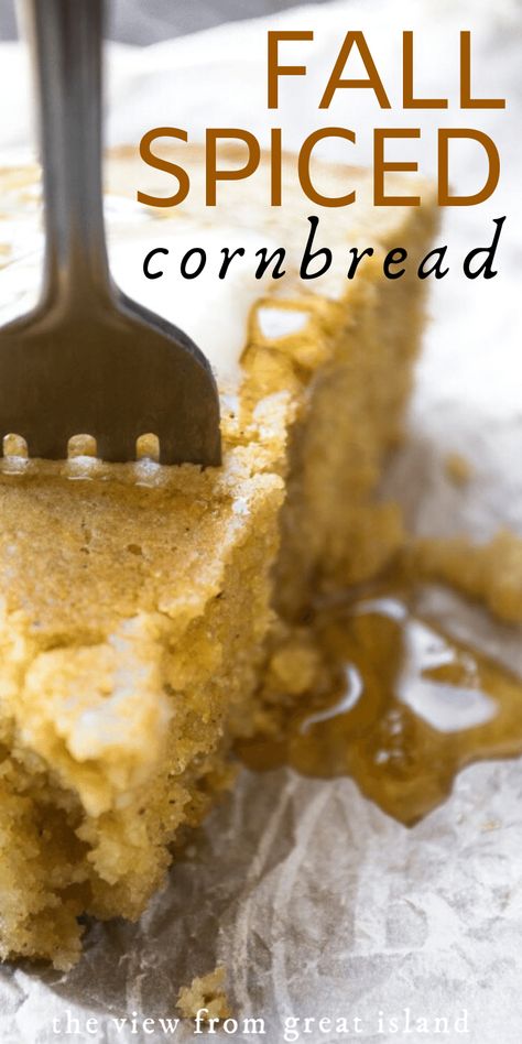 Fall Spiced Cornbread | The View from Great Island Bread Side Dish, Fall Soups And Stews, Zucchini Cornbread, Skillet Bread, Recipes Skillet, Skillet Cornbread, Loaf Cakes, Cornbread Recipe, Biscuit Rolls