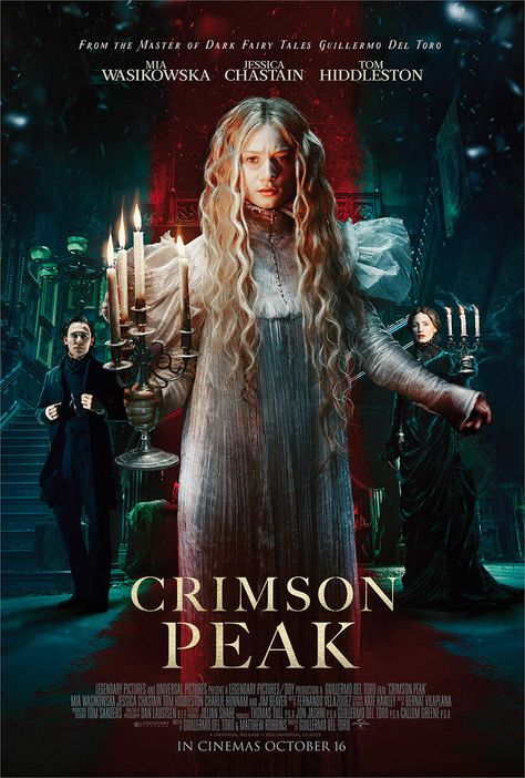 Visual exploration for Guillermo Del Toro's 'Crimson Peak' by http://scottw.myportfolio.com/crimson-peak Crimson Peak Movie Poster, Guillermo Del Toro Art, Crimson Peak Movie, Edith Cushing, Legendary Pictures, Mia Wasikowska, Romance Film, Crimson Peak, Gothic Romance