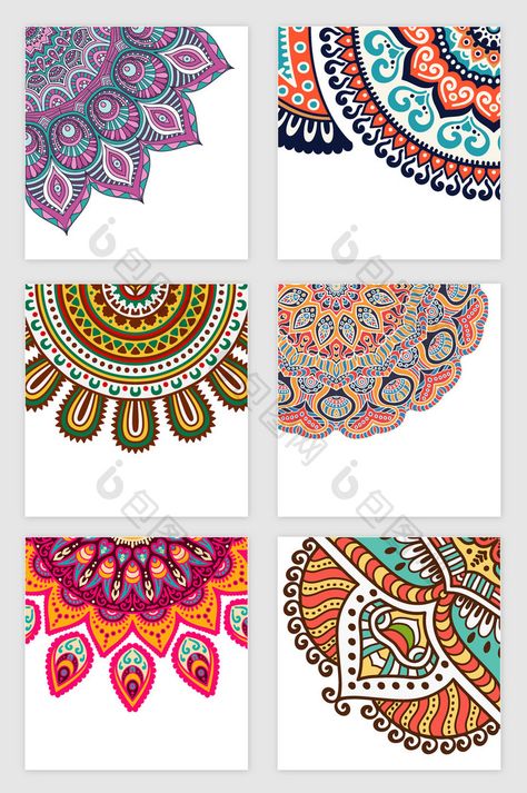 6 vector traditional classical patterns. #pikbest #background #design #free #download #printable Traditional Designs Pattern, Mandala Art Printables, Traditional Mandala Art, Mandala Art Colorful Patterns, Traditional Design Pattern, Mandala Print Pattern, Traditional Pattern Design, Colorful Mandala Design, Mandala Wallpaper